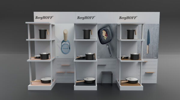 sfeerbeeld van een productdisplay voor berghoff