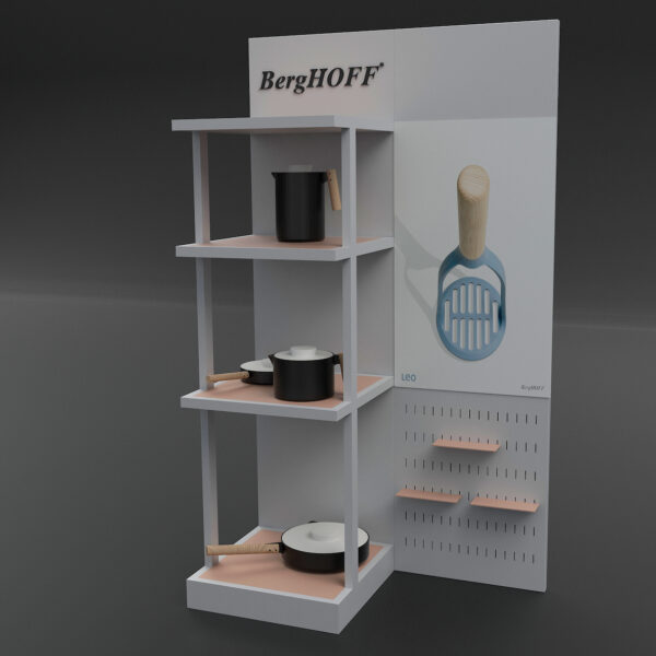 sfeerbeeld van een productdisplay voor berghoff