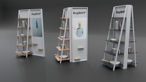 sfeerbeeld van een productdisplay voor berghoff